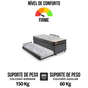 Ver imagem 7 de Bicama Box Baú Solteiro Linho Cinza 88x188 com Colchão Bogotá Molas Ultralastic Inducol