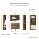 Ver imagem 4 de Guarda Roupa Dormitório Modulado Veneza Casal 1,38 m Avelã e Arenas Luciane M02