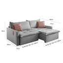 Ver imagem 4 de Sofá Cama Star 31 1,90m Em Linho Sem Caixa Espuma D28 e 4 Almofadas Decorativas
