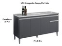 Ver imagem 3 de Balcão Tatiane P/cozinha 150cm 4 Portas 1 Gaveta - Ajl Móveis