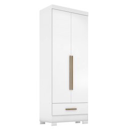 Guarda Roupa Roupeiro Multiuso Smart Plus 2 Portas 1 Gaveta Branco - Rodial Móveis - 1