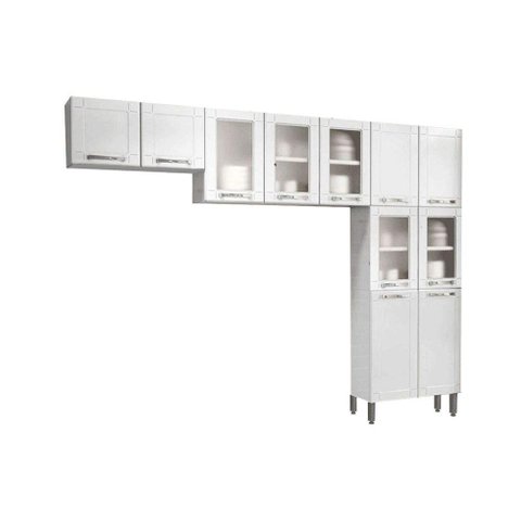 Cozinha Modulada Bertolini Múltipla 3 Peças (2 Armários + 1 Paneleiro) CPT96 Branco
