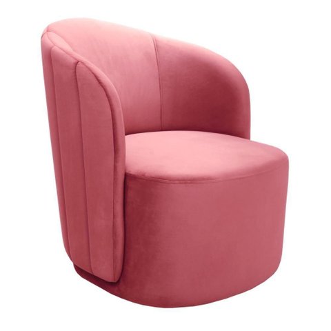 Poltrona Stela Decorativa Suede Confortável Rosa 280 Bella Decor
