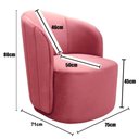 Ver imagem 2 de Poltrona Stela Decorativa Suede Confortável Rosa 280 Bella Decor
