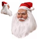 Ver imagem 1 de Mascara de Papai Noel Realista Natal Natalino Latex Fantasia Barba Oculos Gorro Festa Fim de Ano Con
