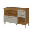 Ver imagem 7 de Balcão de Cozinha 3 Portas 3 Gavetas 120cm Freijó/Off White Princesa Nesher