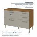 Ver imagem 2 de Balcão de Cozinha 3 Portas 3 Gavetas 120cm Freijó/Off White Princesa Nesher