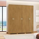 Ver imagem 1 de Guarda-roupa Noronha 6 Portas Nature 226cm Altura Gigante Quarto Casal