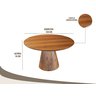 Mesa Cone Redonda Lamina Madeira Natural - 1,20m - 2