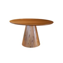 Mesa Cone Redonda Lamina Madeira Natural - 1,20m - 1