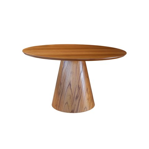 Mesa Cone Redonda Lamina Madeira Natural - 1,20m