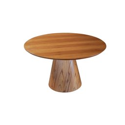 Mesa Cone Redonda Lamina Madeira Natural - 1,20m - 3