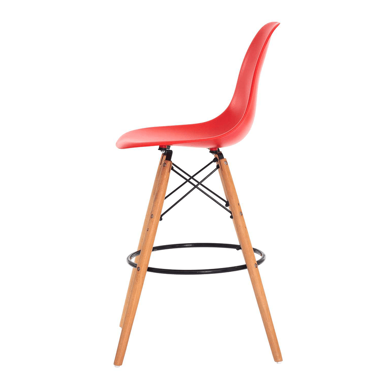 Banqueta Alta Charles Eames Eiffel Dkr Vermelha - 3