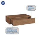 Ver imagem 4 de Escrivaninha Mesa Escritório Suspensa Complemento 100% MDF 1 Gaveta 78,5cm Macadâmia Marrom