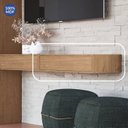 Ver imagem 6 de Escrivaninha Mesa Escritório Suspensa Complemento 100% MDF 1 Gaveta 78,5cm Macadâmia Marrom