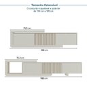 Ver imagem 5 de Rack Extensível Ripado com Painel TV até 75 Polegadas 200CMX250CM Aruá CabeCasa MadeiraOriginals