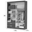 Ver imagem 2 de Guarda Roupa Hercules Solteiro 4 Portas 2 Gavetas Carioca Cor Branco