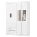 Ver imagem 1 de Guarda Roupa Hercules Solteiro 4 Portas 2 Gavetas Carioca Cor Branco