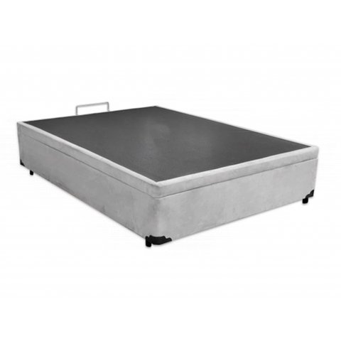 Baú Casal Cinza Confort Suede 138x188x41
