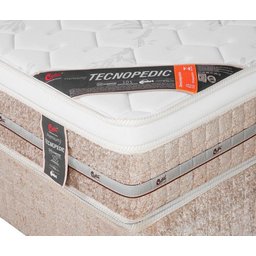 Cama Box + Colchão Castor Solteiro Premium One Face Tecnopedic 88x188x57cm - 3