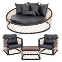 Ver imagem 1 de Combo 1 Chaise Com 6 Almofadas + 2 Poltronas + Mesa Madeira
