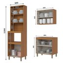 Ver imagem 3 de Cozinha Venaly 5 Peças 12 Portas 2 Gavetas MDF-MDP 263cm Móveis Henn