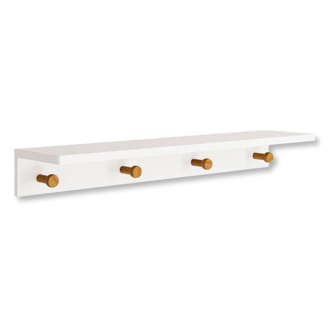 Prateleira Cabideiro Fosco Madeira Bia 89 cm Branco