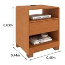 Ver imagem 3 de Mesa de Cabeceira com 1 Gaveta 2 Nichos e Entrada USB 46cm Multimóveis CR35471 Cinamomo