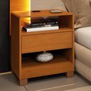 Ver imagem 2 de Mesa de Cabeceira com 1 Gaveta 2 Nichos e Entrada USB 46cm Multimóveis CR35471 Cinamomo