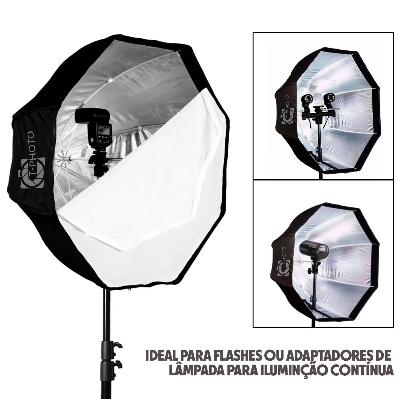 Softbox Octabox 80Cm Tipo Sombrinha Para Flash Tocha T-Photo U UNICA UNICA - 6