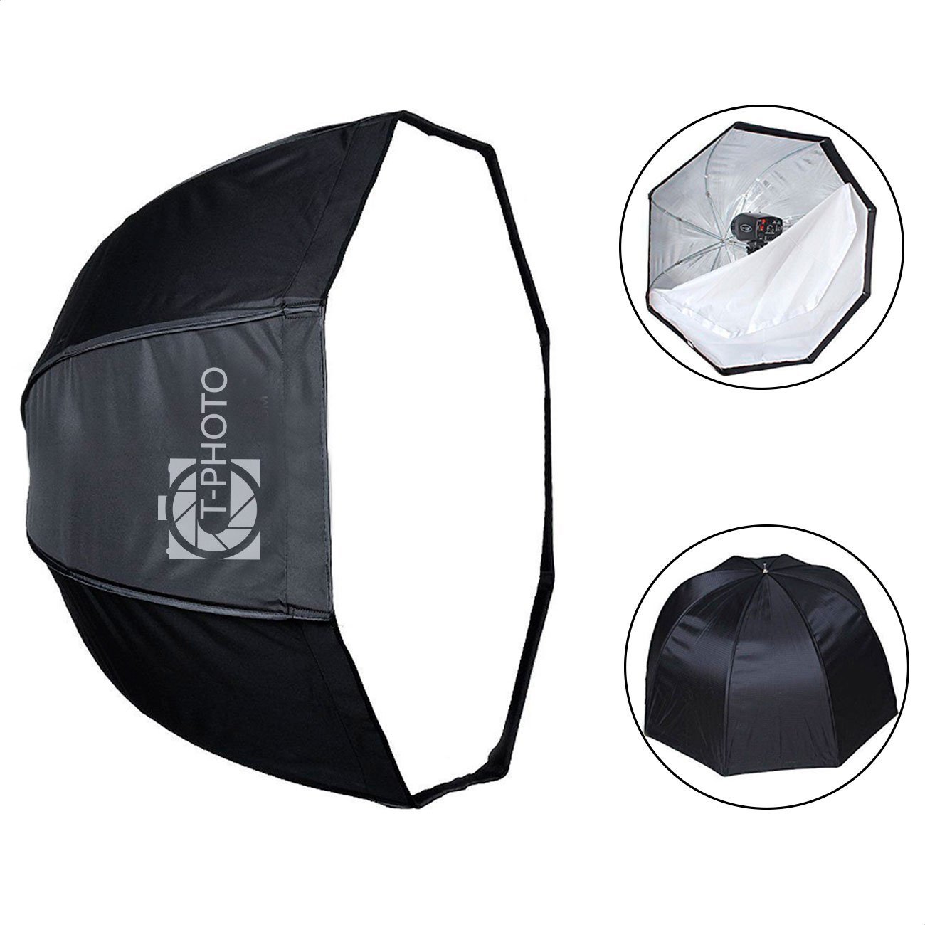 Softbox Octabox 80Cm Tipo Sombrinha Para Flash Tocha T-Photo U UNICA UNICA - 7