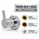 Ver imagem 2 de Acabamento para Registro Cromado Padrão Deca 16 Estrias e Docol 20 Estrias Metal sem Conversor