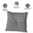 Ver imagem 3 de Kit 2 Almofadas Quadradas Tina com Botão Central Boucle - 7 Decor Cinza Escuro