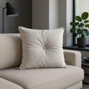 Ver imagem 2 de Kit 2 Almofadas Quadradas Tina com Botão Central Boucle - 7 Decor Cinza Escuro