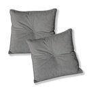 Ver imagem 1 de Kit 2 Almofadas Quadradas Tina com Botão Central Boucle - 7 Decor Cinza Escuro