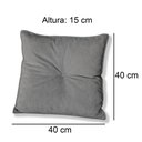Ver imagem 4 de Kit 2 Almofadas Quadradas Tina com Botão Central Boucle - 7 Decor Cinza Escuro
