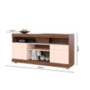 Ver imagem 2 de Rack Bancada Yara TV até 55 Polegadas com 2 Portas Nogueira/Off White para Sala