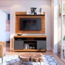 Ver imagem 2 de Rack Bancada Yara + Painel Maia TV até 47 Polegadas com Prateleira Noce/Preto para Sala