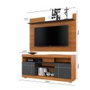 Ver imagem 3 de Rack Bancada Yara + Painel Maia TV até 47 Polegadas com Prateleira Noce/Preto para Sala