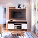 Ver imagem 2 de Rack Bancada Yara + Painel Maia TV de até 47 Polegas com Prateleira Nogueira/ Off White para Sala