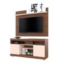 Ver imagem 1 de Rack Bancada Yara + Painel Maia TV de até 47 Polegas com Prateleira Nogueira/ Off White para Sala