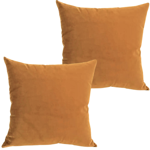 Kit 2 Capa Almofada Veludo Lisa 48x48 Ziper - Bronze