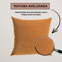 Kit 2 Capa Almofada Veludo Lisa 48x48 Ziper - Bronze - 3