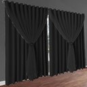 Ver imagem 1 de cortina pé direito varão Livia blackout 5,50 x 4,50 preto