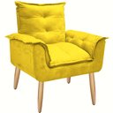 Ver imagem 4 de Kit 2 Poltrona Lívia Cadeira Decorativa Suede Amarelo para Sala Escritório Recepção - Mm Decor