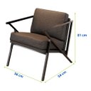 Ver imagem 2 de Poltrona Decorativa Recepção Consultório Sala Estar Escritorio Clinica Quarto Estofada Metal