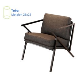 Poltrona Decorativa Recepção Consultório Sala Estar Escritorio Clinica Quarto Estofada Metal - 3