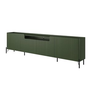 Rack com 4 Portas Brise para Sala 220cm Pés Metal 100% Mdf
