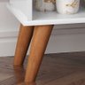 Mesa de Cabeceira Duda Criado 1 Gaveta Pés Retro Branco - 4