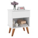 Ver imagem 2 de Mesa de Cabeceira Duda Criado 1 Gaveta Pés Retro Branco